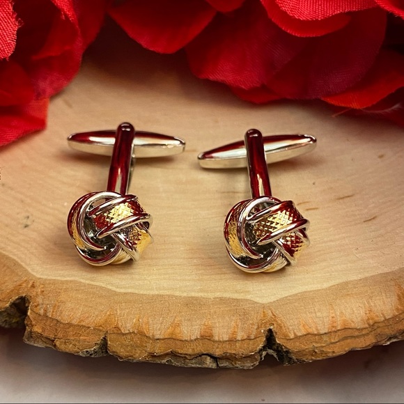 ‘Tying the Knot’ Silver and Gold Knotted Cufflinks - Picture 9 of 16